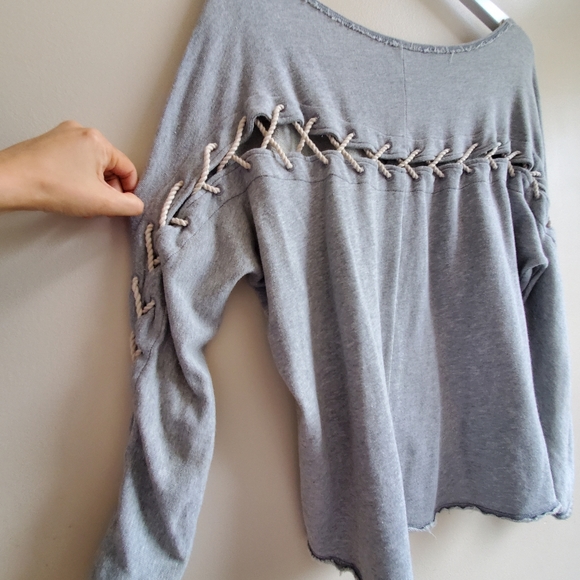 Free People Rope Tie Pullover Sweatshirt XS - Picture 7 of 8